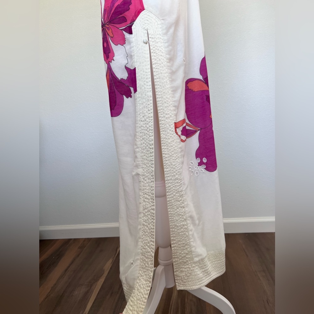 Bebe Women's Silk Blend Floral Print Half Sleeve Tunic Maxi Dress Size XS - Picture 9 of 16